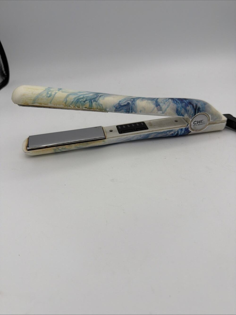 Chi Air Expert Ulta Flat Iron Tourmaline Ceramic Hairstyling 1" Blue Marble